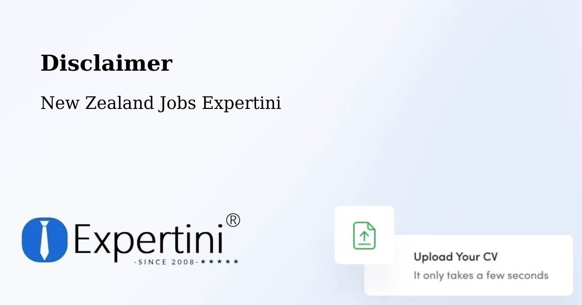 Disclaimer – Ngatea - New Zealand Jobs Expertini